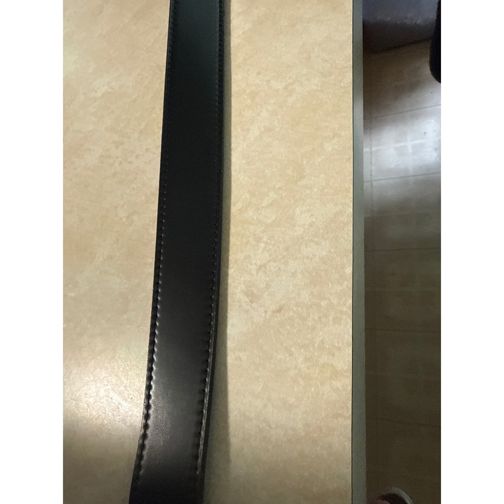 Dickies Mens Leather Belt Black Stitched Silver Buckle Logo XL 42-44 - Picture 5 of 5